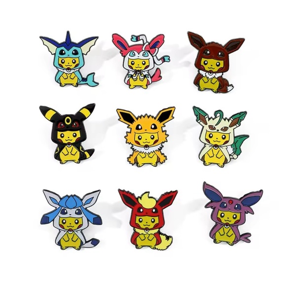 Jewelry - Cute Pokemon Pikachu Enamel Pin Set - 9 Pin Set